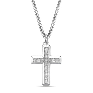 Domed Beveled Pendant in Sterling Silver