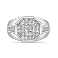 Men's Lab Grown Diamond Ring in Sterling Silver (3/4 ct. tw.)