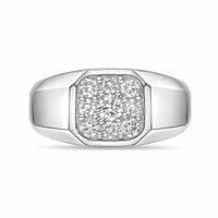 Men's Lab Grown Diamond Ring in Sterling Silver (3/4 ct. tw.)