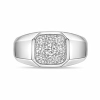 Men's Lab Grown Diamond Ring in Sterling Silver (3/4 ct. tw.)