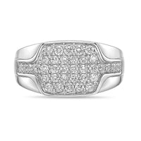 Pavé Square Ring in Sterling Silver