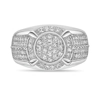 Pavé Halo Ring in Sterling Silver