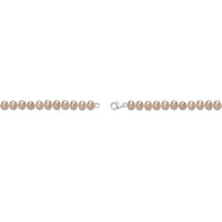 Peach Pearl Necklace with Sterling Silver, 16"