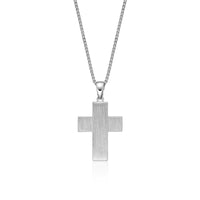 0.50 cttw Black Diamond Cross Pendant in Sterling Silver, 24"