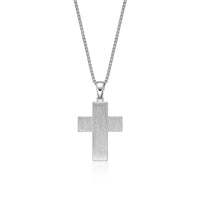 0.50 cttw Black Diamond Cross Pendant in Sterling Silver, 24"