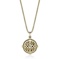 0.34 cttw Natural Diamond Medallion Pendant in Yellow Gold Plated Sterling Silver, 24"