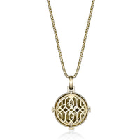 0.34 cttw Natural Diamond Medallion Pendant in Yellow Gold Plated Sterling Silver, 24"