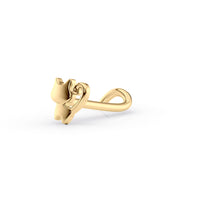 14K Cat Curved Nose Ring - 20G