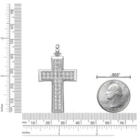 Men's Lab Grown Diamond Cross Pendant in Sterling Silver (1/2 ct. tw.)