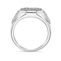 Men's Lab Grown Diamond Ring in Sterling Silver (3/4 ct. tw.)