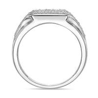 Pavé Square Ring in Sterling Silver