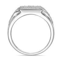 Pavé Square Ring in Sterling Silver
