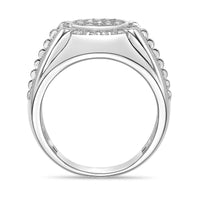 Pavé Halo Ring in Sterling Silver