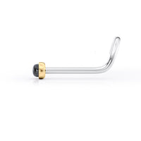 Titanium Black Onyx Curved Nose Ring with 14K Gold - 20G