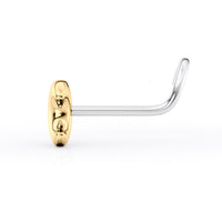 Titanium Moon Curved Nose Ring with 14K Gold - 20G