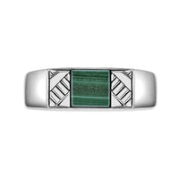 Men's Malachite Ring in Sterling Silver
