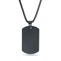 American Flag Dog Tag in Black Ion-Plated Stainless Steel