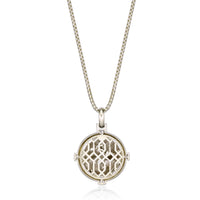 0.34 cttw Black and White Diamond Medallion Pendant in Yellow Gold Plated Sterling Silver, 24"