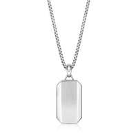 Chevron Malachite Dog Tag Pendant in Sterling Silver, 24"