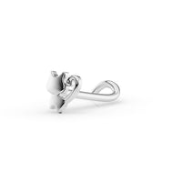 14K Cat Curved Nose Ring - 20G
