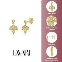 Lab Grown Diamond Petal Dangle Earrings