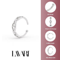 10K Link Open Hoop Nose Ring - 20G