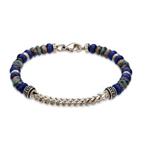 African Turquoise Beaded Bracelet in Gold Ion Plated Stainless Steel