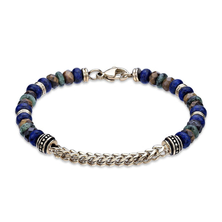 African Turquoise Beaded Bracelet in Gold Ion Plated Stainless Steel