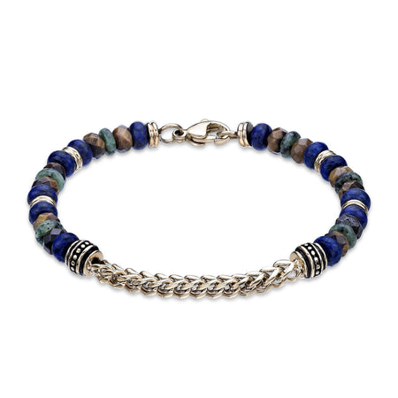 African Turquoise Beaded Bracelet in Gold Ion Plated Stainless Steel