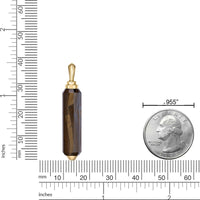 Tiger Eye Pendant in Yellow Gold Plated Sterling Silver