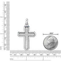Men's Lab Grown Diamond Cross Pendant in Sterling Silver (1/2 ct. tw.)