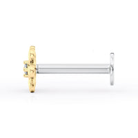 Titanium Eternity Knot Cartilage Piercing with 14K Gold - 18G