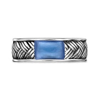Men's Black Onyx Woven Band in Sterling Silver