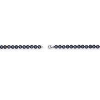 Black Pearl Necklace with Sterling Silver, 16"