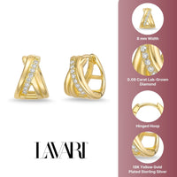 Cage Huggie Cross Earrings
