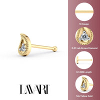 18 G (1.0 mm) Straight-Stud Nose Ring in 14K Yellow Gold