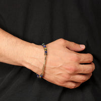 African Turquoise Beaded Bracelet in Gold Ion Plated Stainless Steel
