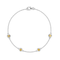 Birthstone Station Bracelet in Sterling Silver