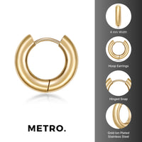Plain Hoop Earring in Gold Ion Plated Stainless Steel