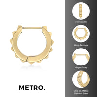Men's Hoop Earring in Gold Ion Plated Stainless Steel