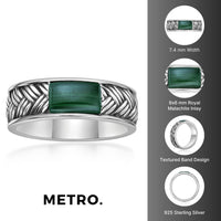 Men's Black Onyx Woven Band in Sterling Silver