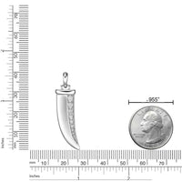 0.20 cttw Natural Diamond Fang Pendant in Sterling Silver, 24"