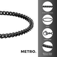 Thin Bracelet in Black Ion Plated Stainless Steel