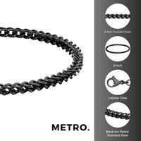 Thin Bracelet in Black Ion Plated Stainless Steel