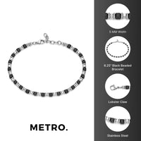 Beaded Bracelet in Black Ion Plated Stainless Steel