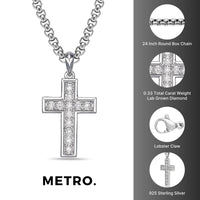 Beveled Edge Pendant in Sterling Silver