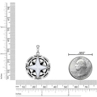 Reversible Black Onyx and Howlite Medallion Pendant in Sterling Silver, 24"