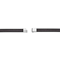 Brown Leather Bracelet with Tiger Eye Bar in Sterling Silver, 8.5"