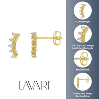 Lab Grown Diamond Spike Climber Earrings