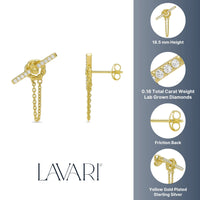 Lab Grown Diamond Toggle Dangle Earrings